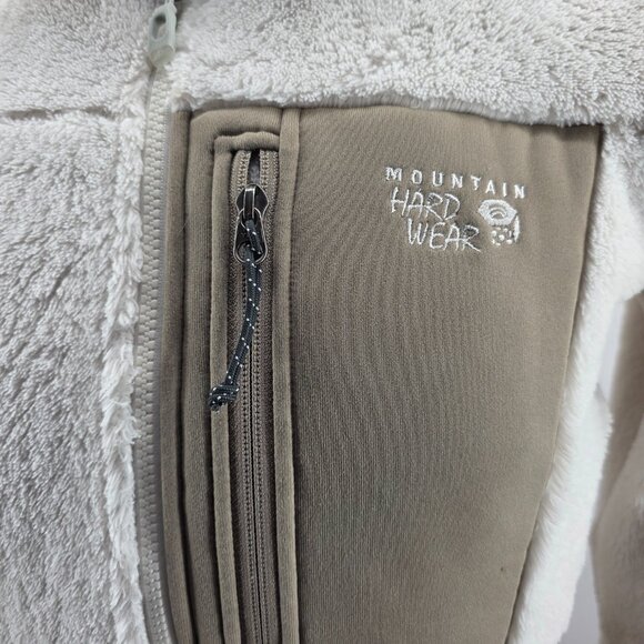 Mountain Hardwear Jacket Women Medium White  Fleece Full Zip Up Pile Warm Soft - Picture 4 of 8